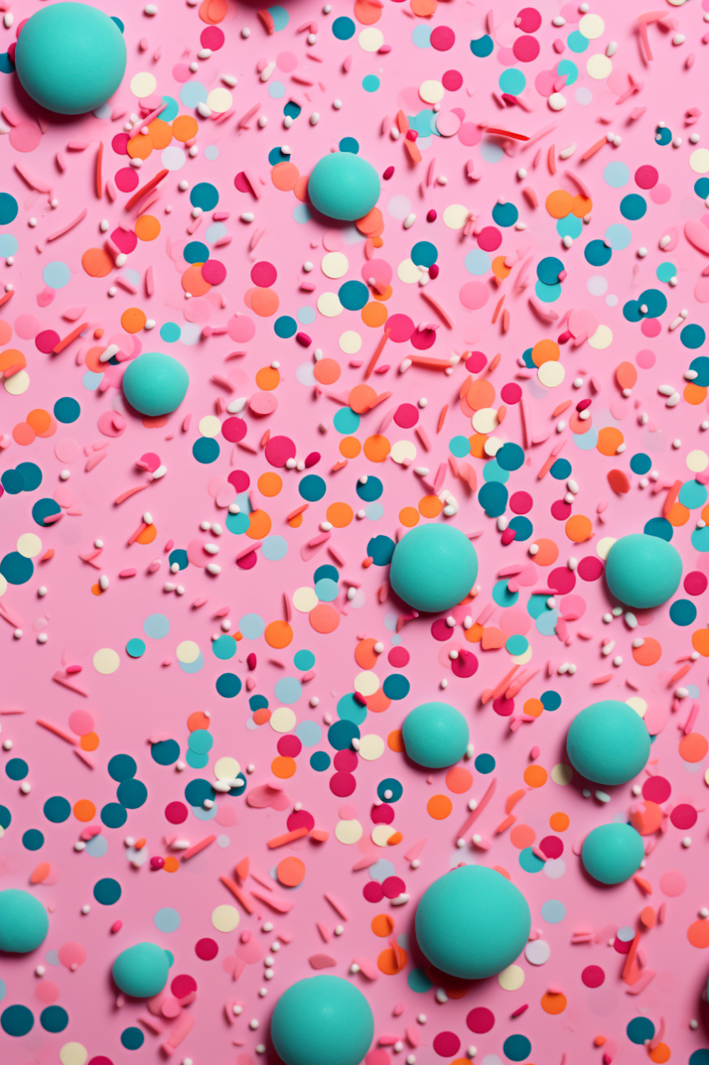 Confetti suspended in the air at a surprise party